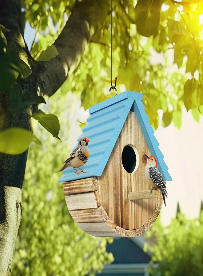 Auslar Bird House, Wooden Bird Houses for Outside, Birdhouse for Outdoors, Hanging Bluebird House for Cardinals Finch Wren Swallow for Garden Viewing - Image 2