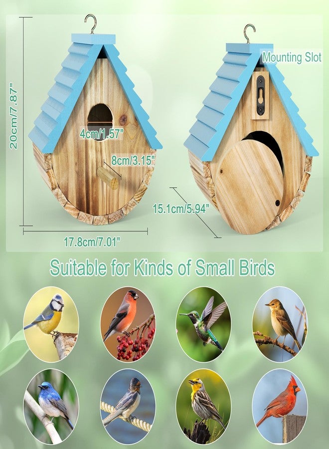 Auslar Bird House, Wooden Bird Houses for Outside, Birdhouse for Outdoors, Hanging Bluebird House for Cardinals Finch Wren Swallow for Garden Viewing - Image 5