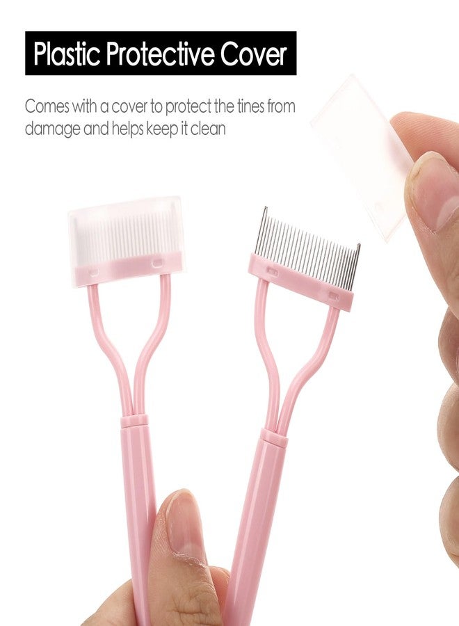 BTYMS 2 Pcs Eyelash Separator Tool Mascara Brushes Eyelash Comb Separator Definer Lash Comb for Combing, Separating Lashes - Light Pink - Image 4