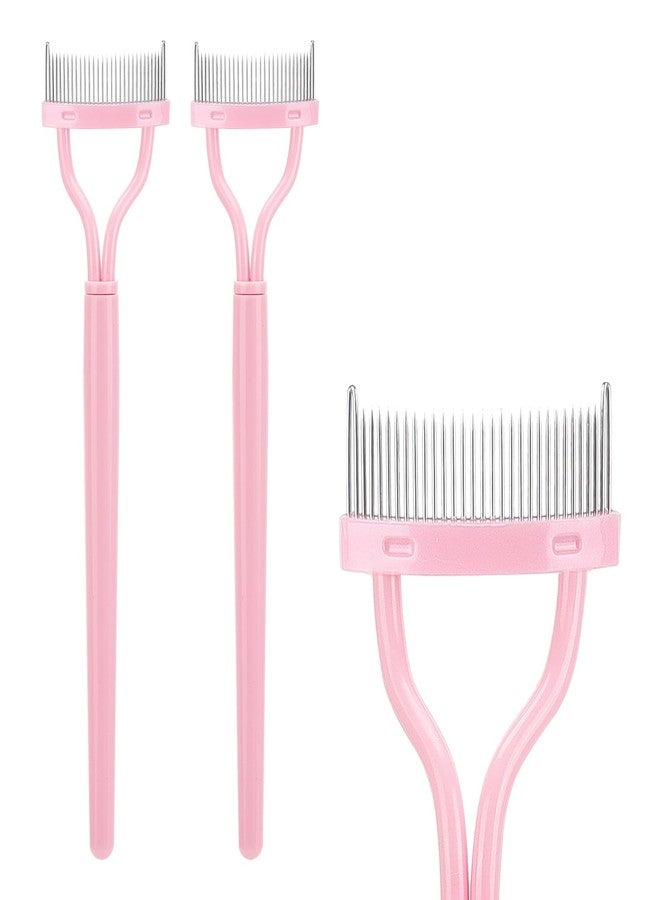 BTYMS 2 Pcs Eyelash Separator Tool Mascara Brushes Eyelash Comb Separator Definer Lash Comb for Combing, Separating Lashes - Light Pink - Image 1
