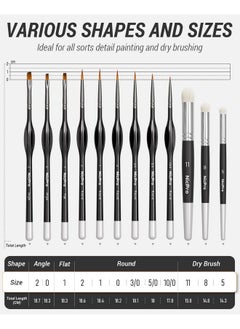 Miniature Paint Brushes Dry Brush - 12Pcs Model Paint Brush Set For Acrylic Watercolor, Micro Detail Paint Brushes & Dry Brush Set For Warhammer 40K, Miniature Model, Citadel,Paint By Number - pzsku/Z827058BE437ABEFFE31BZ/45/_/1732780885/7d46c798-41ea-4678-a393-7e2c8589bd8e