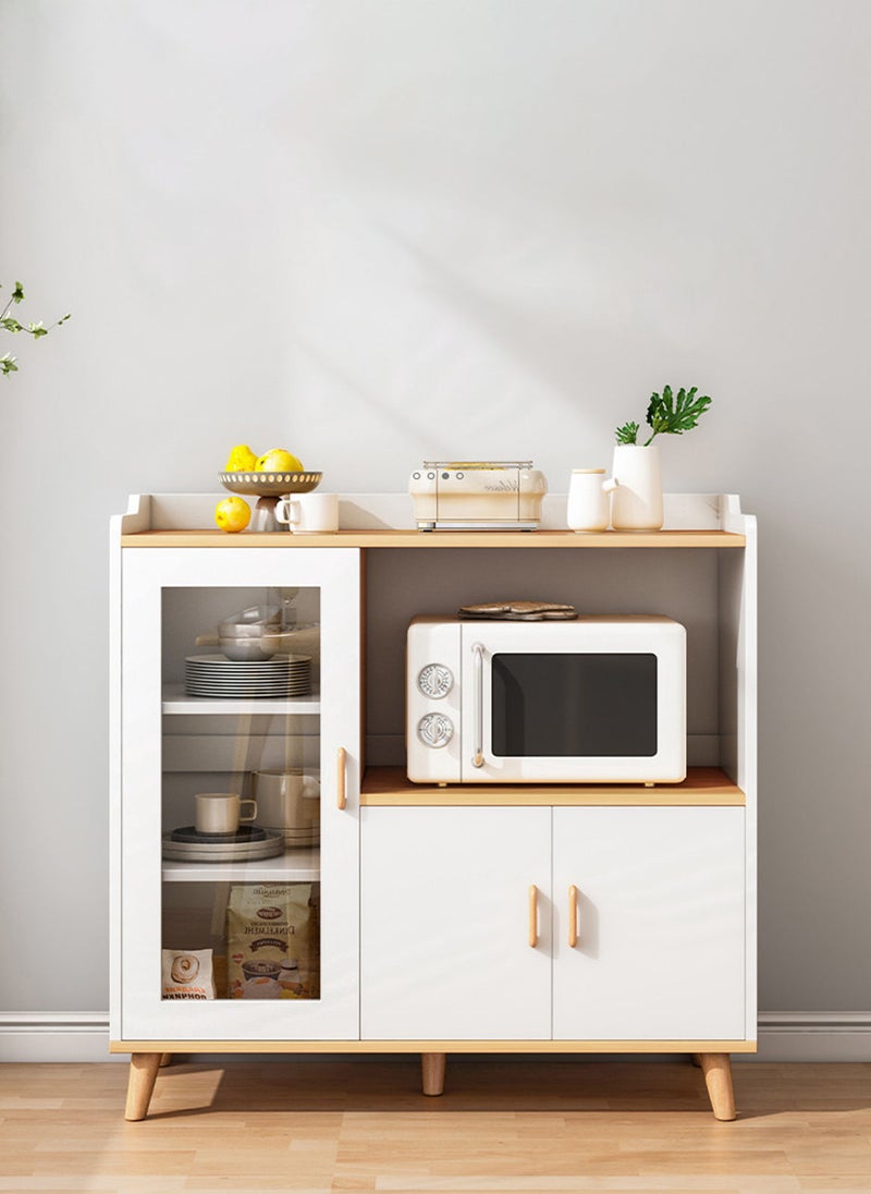 Multifunctional Household Modern Minimalist Sideboard,Kitchen Rack Function Microwave Stand, with Storage Cabinet, Kitchen Cabinet for Spices, Pots, and tableware