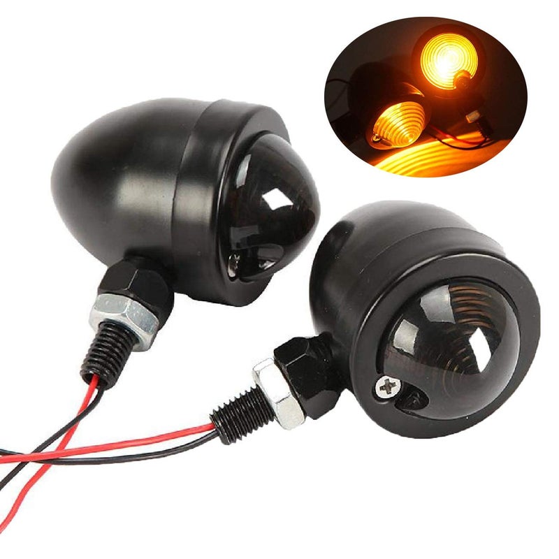 INNOGLOW Motorcycle Turn Signal Lights Bulb Amber Universal Incandescent Lens Indicators Blinkers Lights for Custom Suzuki Kawasaki Harley Davidson Choppers Cruisers (2 PCS)