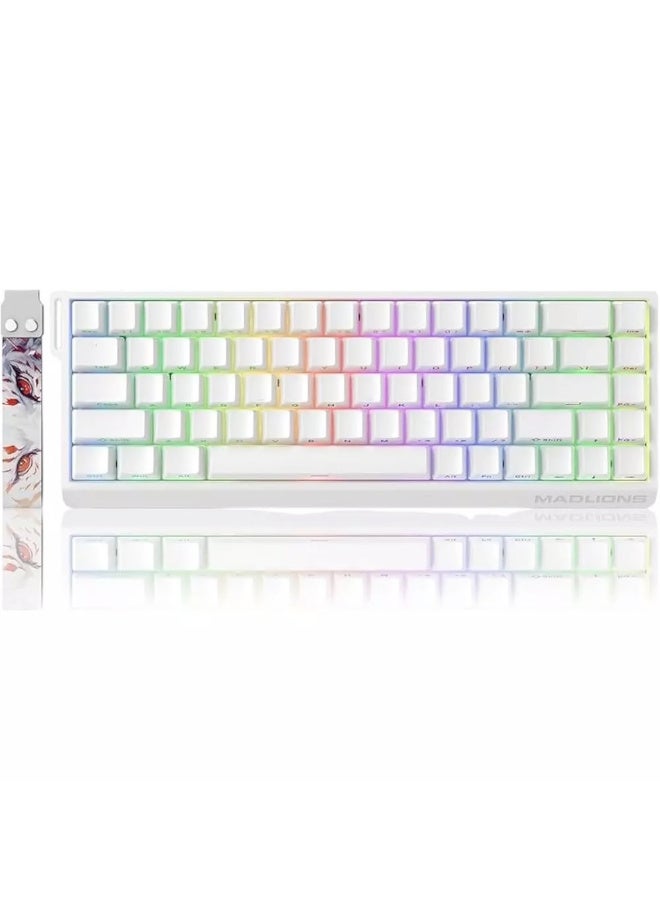 MADLIONS MAD 68 HE Flagship Gaming Magnetic Keyboard – Amber pro Magnetic Hall Effect Switch – 8000 Hz Polling Rate – Scan Rate 128K – Latency 0.1ms – Precision 0.01mm Rapid Trigger Mode (White) - Image 1