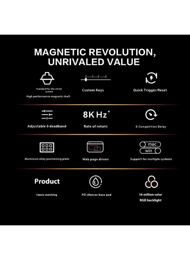 MADLIONS MAD 68 HE Flagship Gaming Magnetic Keyboard – Amber pro Magnetic Hall Effect Switch – 8000 Hz Polling Rate – Scan Rate 128K – Latency 0.1ms – Precision 0.01mm Rapid Trigger Mode (White) - Image 2