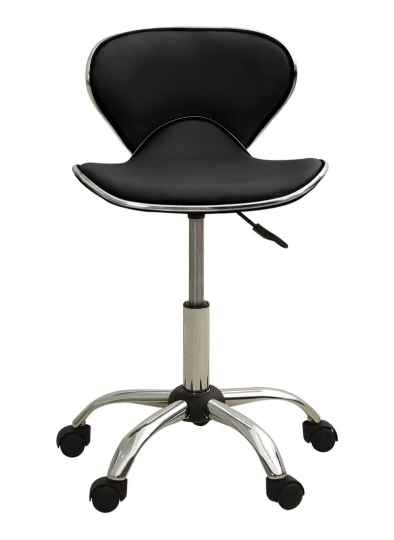 DubaiGallery Modern Kitchen Barstool Bar Chairs Round Velvet Seat with Backrest and Metal Legs, Breakfast Dining Stool for Kitchen Counter Comfy Bar Stool 1 Piece  - Image 2