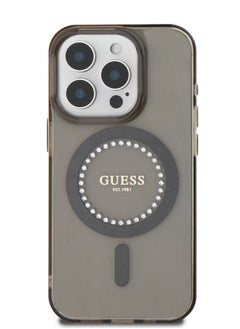GUESS Magsafe IML Hard Case with Rhinestones Design for iPhone 16 Pro Max/ Easy Snap-On/ Drop Protection/ Slim Profile - Black 