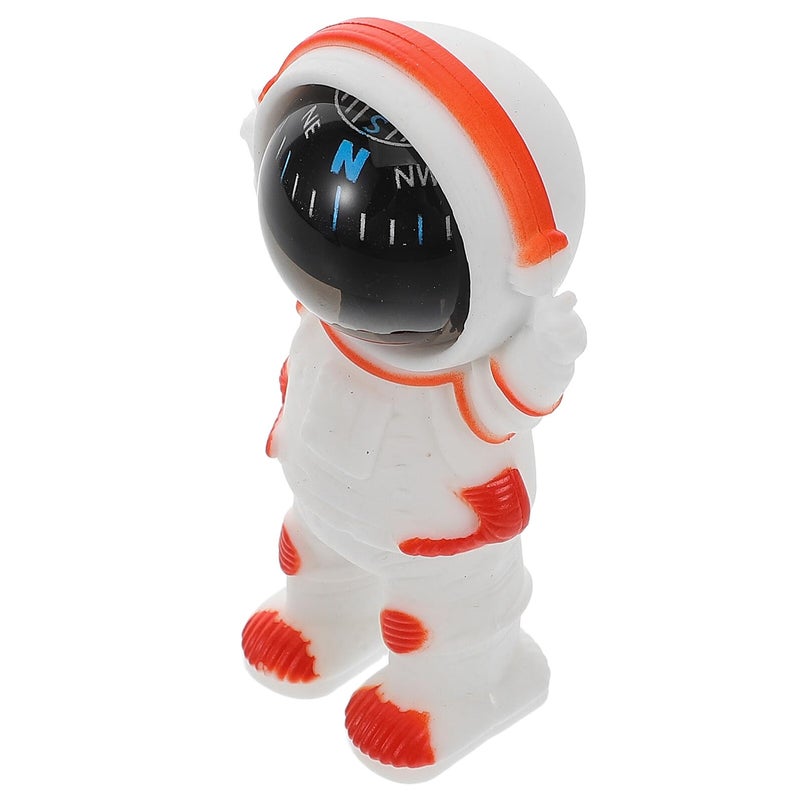 Orange Astronaut Model Car Dashboard Compass High Precision Portable Vehicle Interior Decoration - Image 2