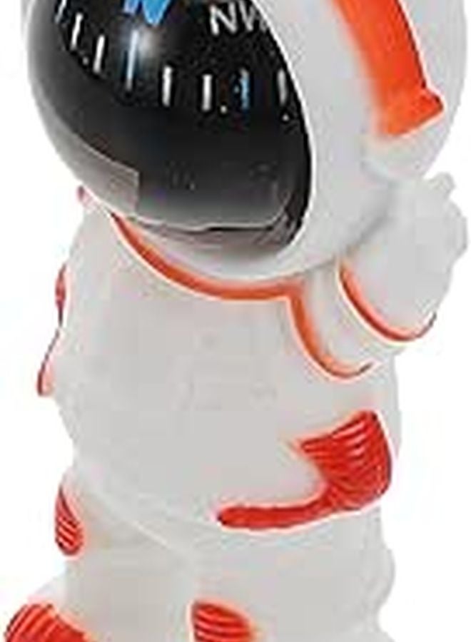 Orange Astronaut Model Car Dashboard Compass High Precision Portable Vehicle Interior Decoration - Image 1