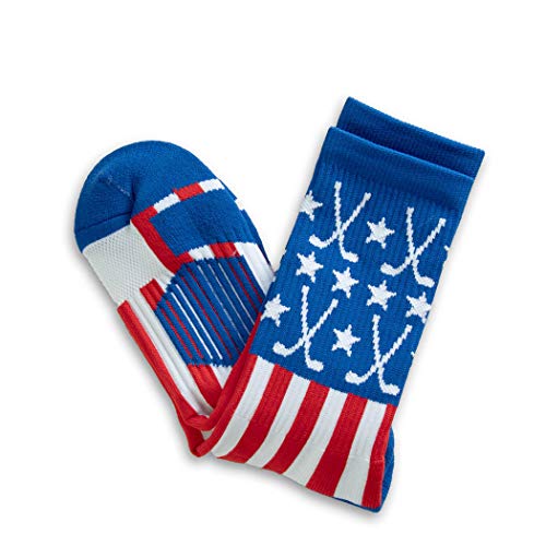 ChalkTalkSPORTS Hockey Performance Crew Socks - Patriotic - Mid-Calf Socks - Red/White/Blue - Adult Size - Image 5