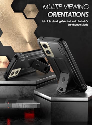 Poetic Revolution Case for Motorola Moto G Stylus 5G 2024,[Slide Camera Cover],[20FT Mil-Grade Drop Tested], Full-Body Grade Rugged Shockproof Cover with Kickstand and Built-in-Screen Protector, Black - Image 4