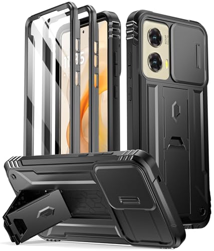Poetic Revolution Case for Motorola Moto G Stylus 5G 2024,[Slide Camera Cover],[20FT Mil-Grade Drop Tested], Full-Body Grade Rugged Shockproof Cover with Kickstand and Built-in-Screen Protector, Black - Image 1