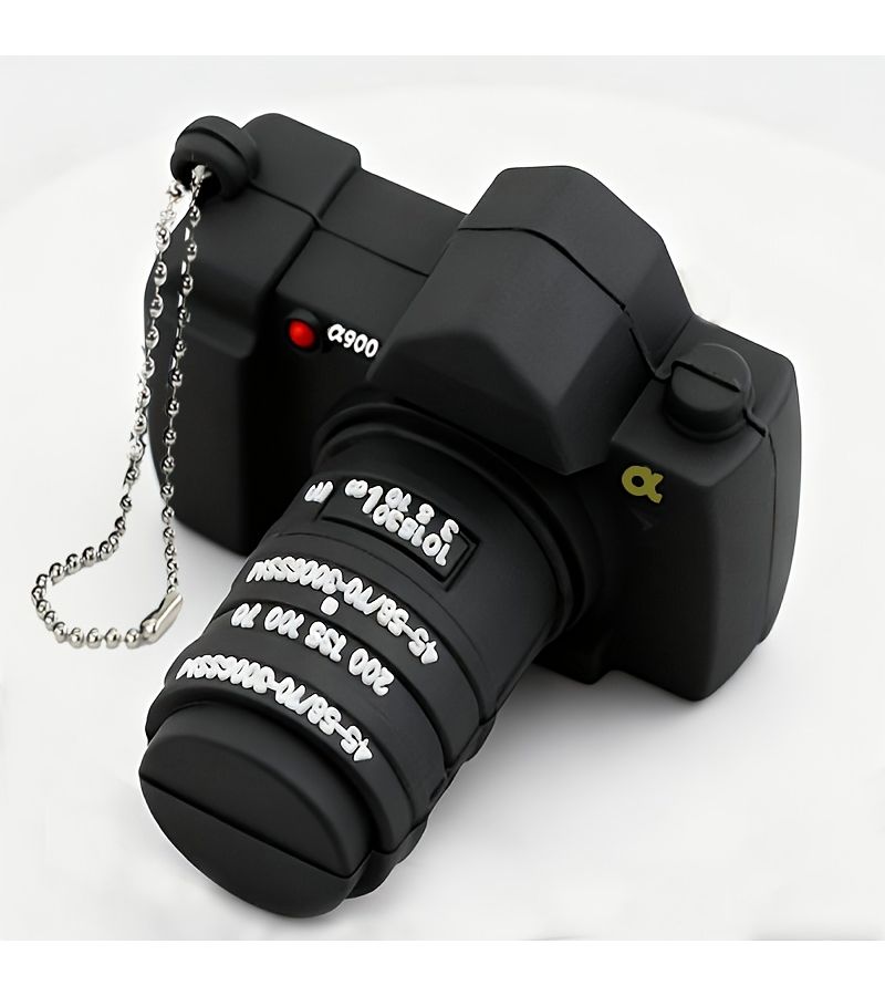 Black Camera Model Pen Drive 4GB USB 2.0 Flash Memory Stick For Photography Gift With Chain - Image 4
