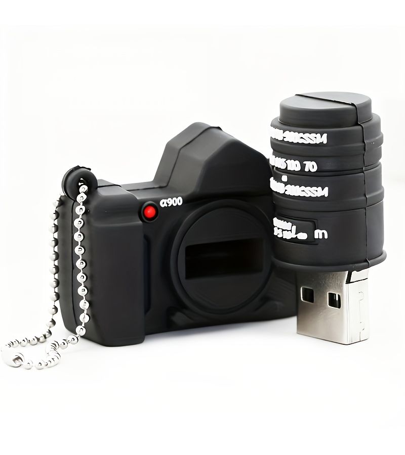 Black Camera Model Pen Drive 4GB USB 2.0 Flash Memory Stick For Photography Gift With Chain - Image 3
