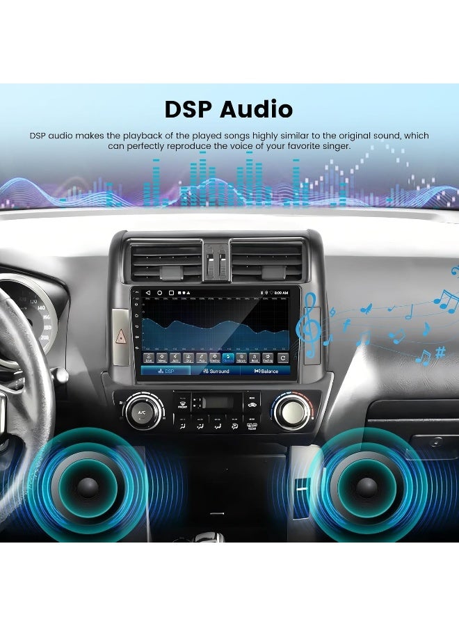 Vierex Android Car Stereo Screen For Toyota Prado 2010 2011 2012 2013 With Apple Carplay Android Auto Wireless WiFi DSP MIC AHD Camera Included 4G WiFi Fast Interface (4+32GB 360D Cameras) - Image 4