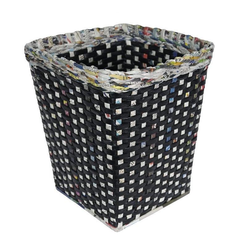 Sonas Creation Paperus, Standard Size 11 Inch TALL & 10 Ltrs, Waste Basket, Dustbin Trashcan, Paper Bin, Eco-friendly, Sustainable, Handmade, of Paper Ropes (Large, Black) - Image 3