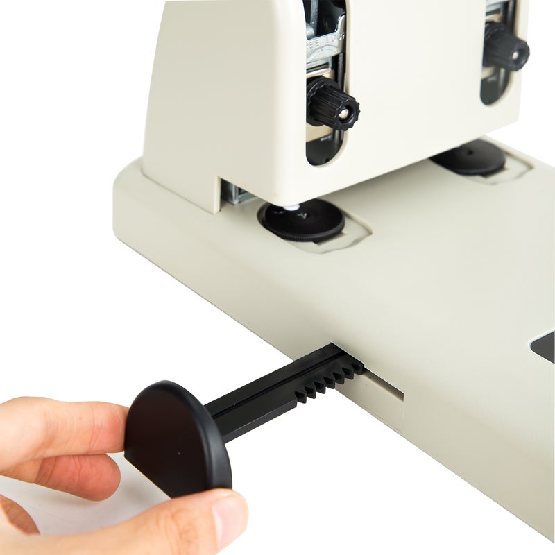 Deli E0130 Heavy Duty Paper Punch, 100-Sheet Capacity, 80mm Spacing, 6mm Holes, White Ash - Image 4