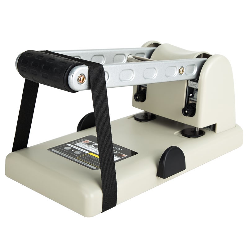 Deli E0130 Heavy Duty Paper Punch, 100-Sheet Capacity, 80mm Spacing, 6mm Holes, White Ash - Image 3