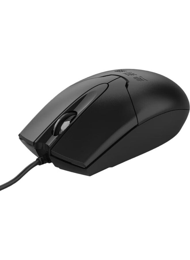 A4TECH Op-550Su Wired Mouse, Quiet, For Laptop And Desktop Computers, Office And Home Use, Portable Mouse, Usb Interface, Black - Image 1