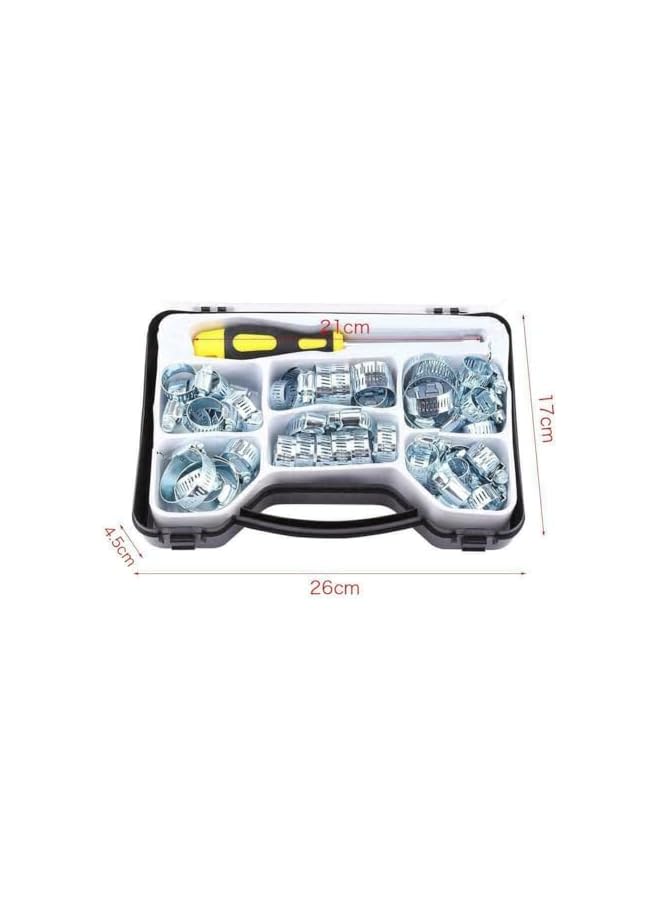 promass Hose Clamps with Hex Driver, 51pcs Adjustable Range 13-44mm (0.51-1.73in), Steel Pipe Clamps Set for Plumbing, Automotive and Mechanical Application - Image 2