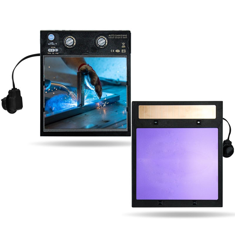 TRQWH Welding Lens Auto Darkening - Welding Helmet Lens True Color Technology with 4 Arc Sensor Ajustable Shade Range 4/5-13 Automatic LCD Lens Dimming Shade Filter 4.49x5.24in Auto Welding Lens - Image 1