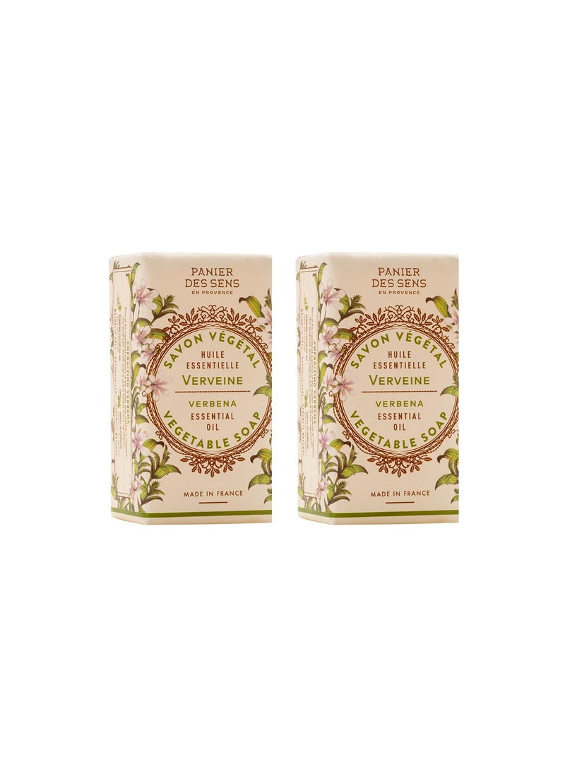 PANIER DES SENS Panier des Sens  Verbena Bar Soap  Moisturizing Gentle Scented Soap Bar  Natural Soap with Sweet Almond  97 Natural Ingredients Made in France  Vegan Friendly  Body  Hand Soap Bars 2x53 oz 