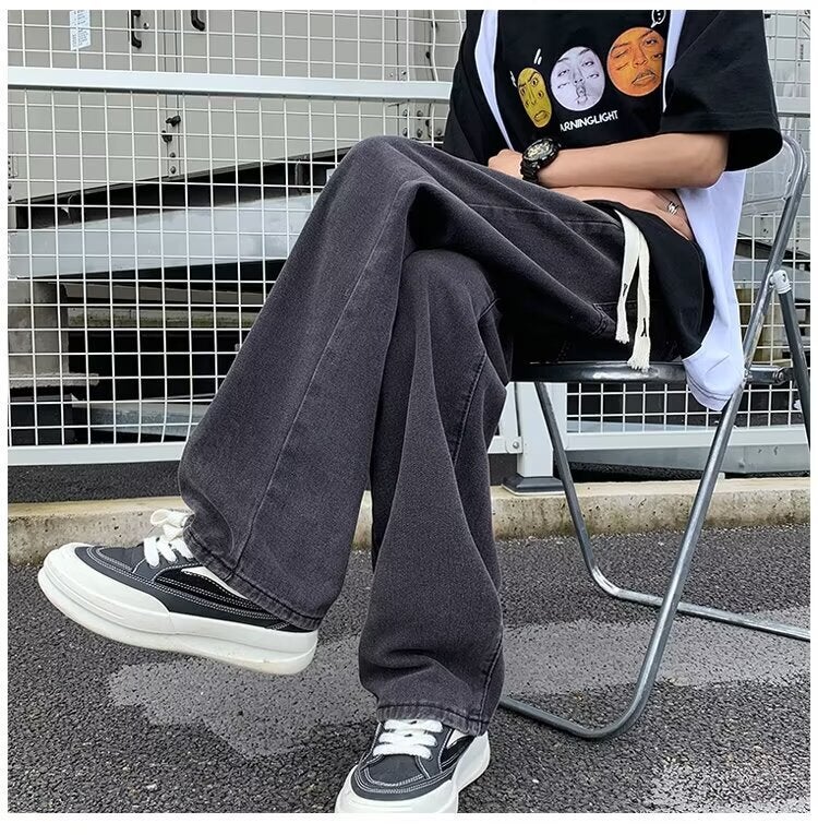 Unisex Classic Denim Jeans Loose Fit Daily Outdoor Wear - Image 1