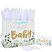 Qirrmiy 13 Large White Gift Bag Set with Greeting Card and Tissue Papers Gold Glitter Baby for Girls Birthday Party Womens Birthday Parties Baby Shower Baby Girl or Boy 13x52x102 1 Pcs - Image 1