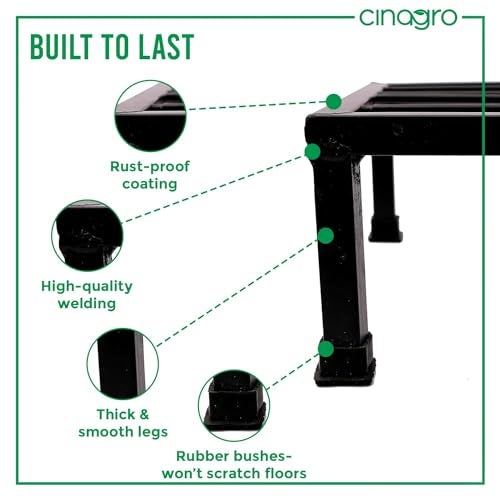 CINAGRO 3-Tier Metal Plant Stand Podium, Easy-to-Assemble Pot Shelf for Indoor & Outdoor, Rust-Free Decorative Plant Holder for Balcony and Living Room, Decorative Plant Shelf (White, Set of 1) - Image 4