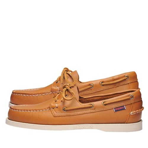 Sebago Portland Boat Shoes - Full-Grain Leather Moccasins, Handsewn with Leather Sock Lining and Non-Marking, Slip-Resistant Sipped Rubber Outsoles, Brown Tan - 11.5 Regular - Image 1