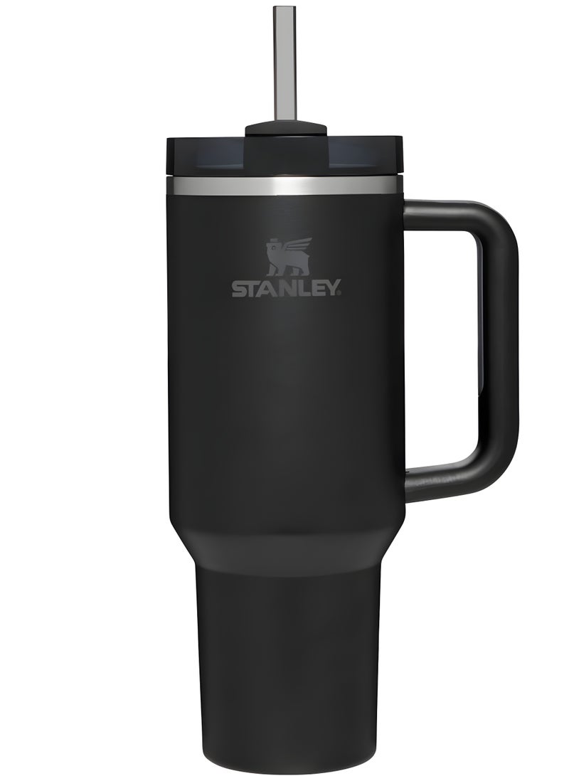 Stanley STANLEY Quencher H2.0 Flowstate Tumbler 1.2L | Metal Water Bottle with Straw, Handle & Lid | Keeps Cold for 11 Hours | Keeps Iced for 48 Hours | Dishwasher Safe | Travel Mug for Cold Drinks | 1-Pack (Black) - Image 1