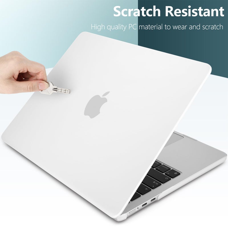TWOLSKOO for M3 MacBook Air 13.6 Inch Case 2022 2023 2024 Release A2681 M2 A3113, Frosted Matte Hard Shell Cover with Trackpad Film & Keyboard Cover & Screen Film for MacBook Air 13.6", Clear - Image 4