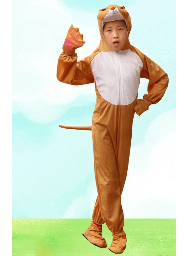 NIBEMINENT Children's animal tiger costumes, kindergarten dance rehearsal program schedule, one-piece clothing decoration for performance - Image 1