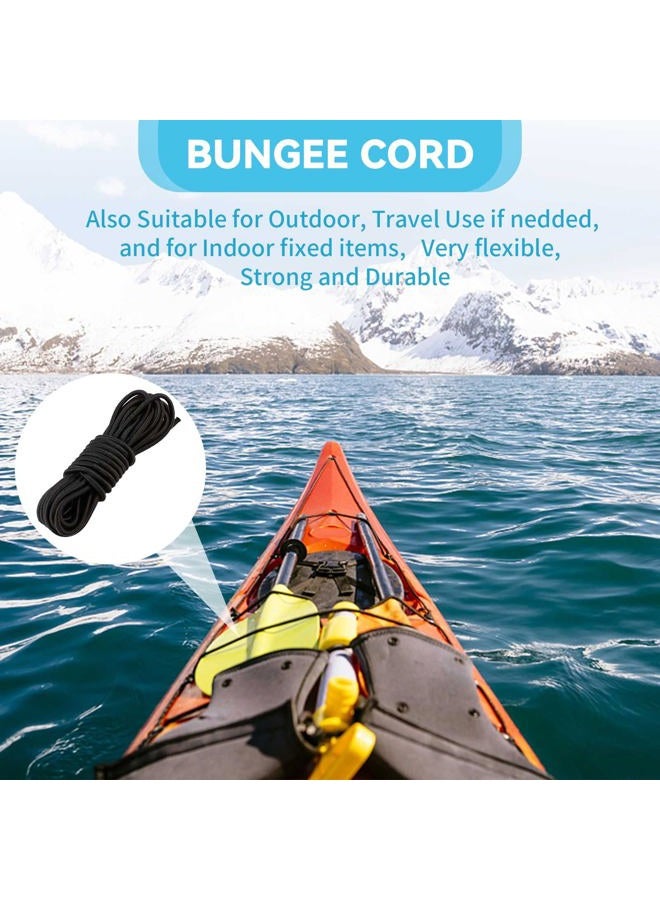 CLIO Kayak Deck Rigging Kit 8 Feet Bungee Cord with Bungee Cord Ends Hooks and Fishing D-Ring with 304 M6 Screw and 6 J-Hooks for Kayak Boat Canoe Outfitting Fishing Camping Kit - Image 3