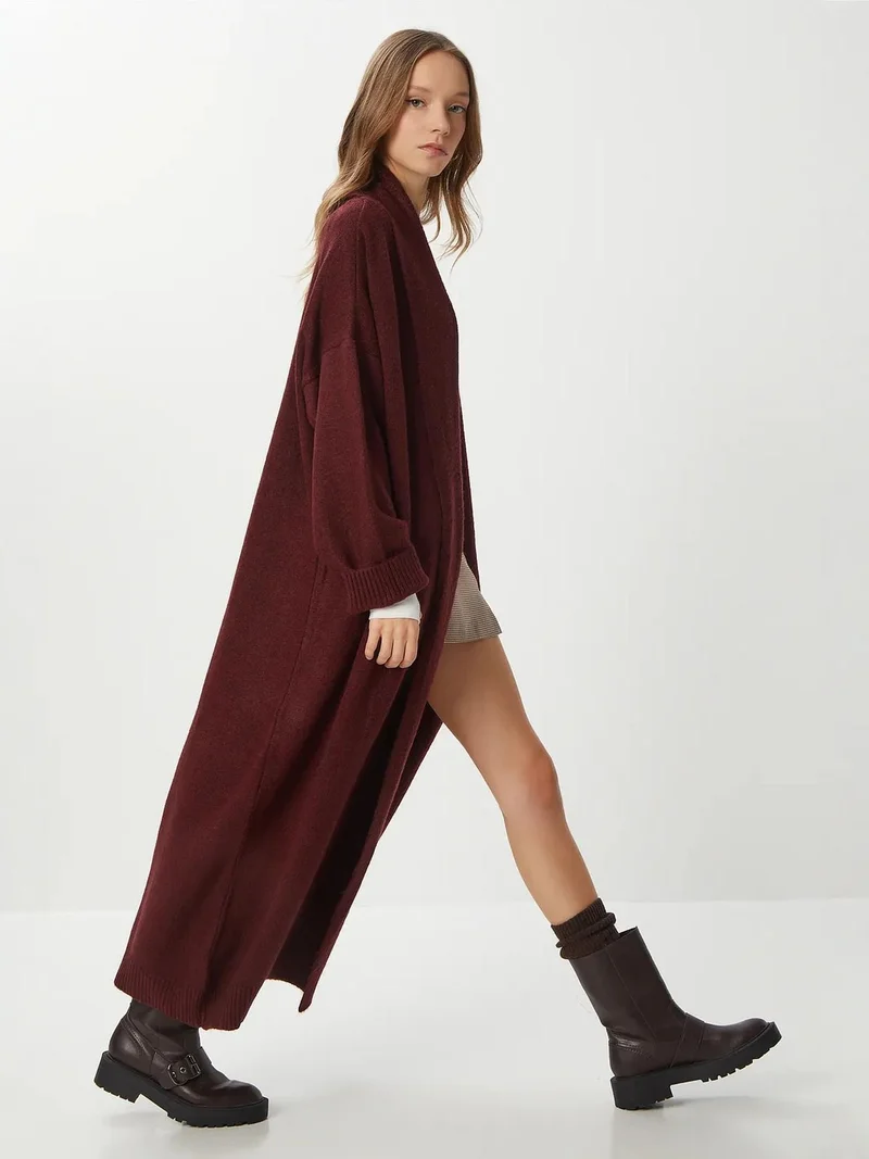 Lovely Istanbul ISTANBUL Oversized Open Collar Long Knit Cardigan