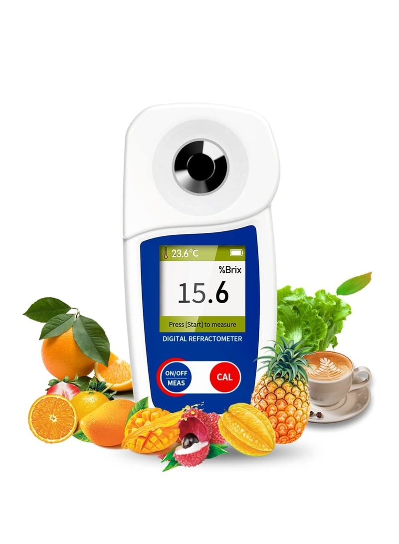 SYOSI Digital Brix Refractometer, Range 0-35%, ±0.2% Precision, High-Precision Fruit Meter with Automatic Temperature Compensation, LCD Display, Water and Dust Proof for Fruit Juice, Coffee, and More - Image 1