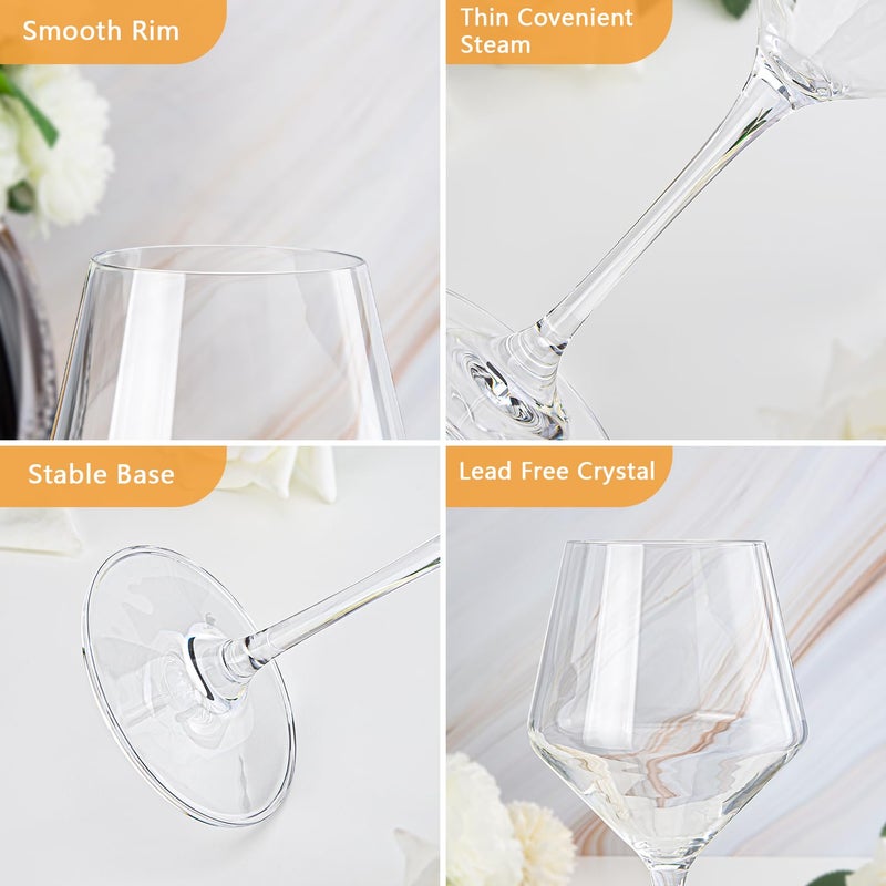 Swanfort Red Wine Glasses Set of 4, Long Stem Crystal Wine Glasses, Burgundy Wine Glasses in Gift Box, Large Wine Glasses With Stem for Any Occasions-16 oz - Image 4