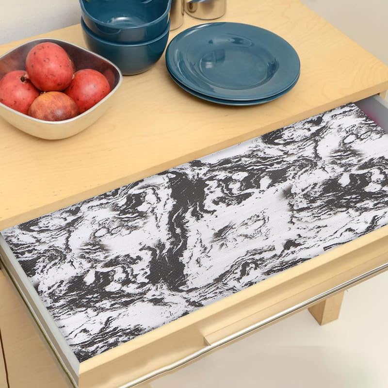 STYEVA Printed Anti-Slip Shelf Liner Mat Sheet for Drawers, Shelves, Tables, Cupboards, Fridge, Kitchen, Home, and Office - 45 CM X 5 M (Crystal Design) - Image 1