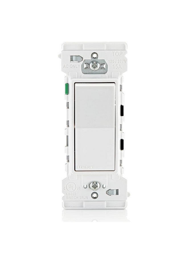 Leviton E5601-MW Decora Edge 15 Amp Single Pole Rocker Switch, 10-Pack, White - Image 4
