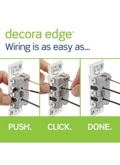 Leviton Leviton E5601-MW Decora Edge 15 Amp Single Pole Rocker Switch, 10-Pack, White  - Image 2