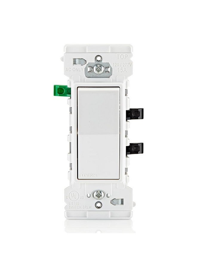 Leviton E5601-MW Decora Edge 15 Amp Single Pole Rocker Switch, 10-Pack, White - Image 5