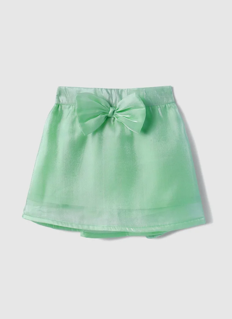 Nautinati  Nautinati Oraganza Green Bow Skirt With White Top Set for Girls for Women | Best Price UAE