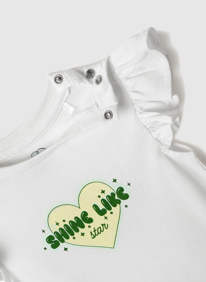 Nautinati  Nautinati Oraganza Green Bow Skirt With White Top Set for Girls for Women | Best Price UAE