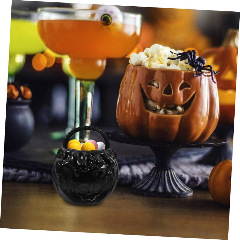 12Pcs Mini Black Cauldron Halloween Decorations for Party Table and Dollhouse - Image 5
