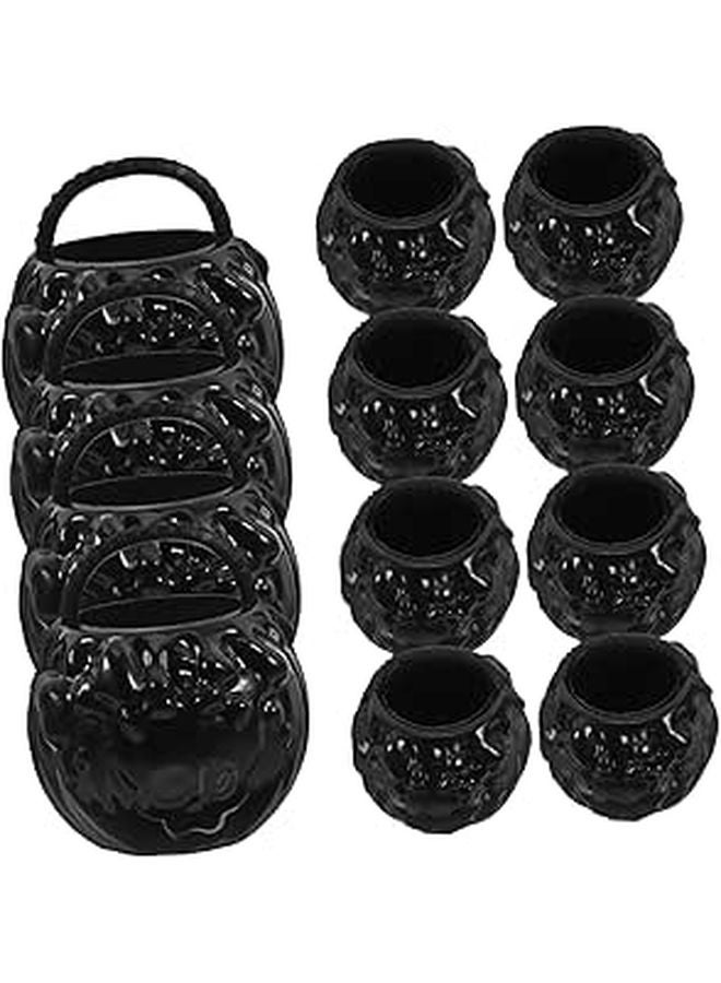 12Pcs Mini Black Cauldron Halloween Decorations for Party Table and Dollhouse - Image 1
