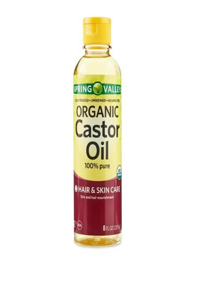 4 TOP CARE Cold-Pressed Castor Oil - Unrefined & Hexane-Free, Organic - For Hair and Skin - 8 fl oz - Image 1