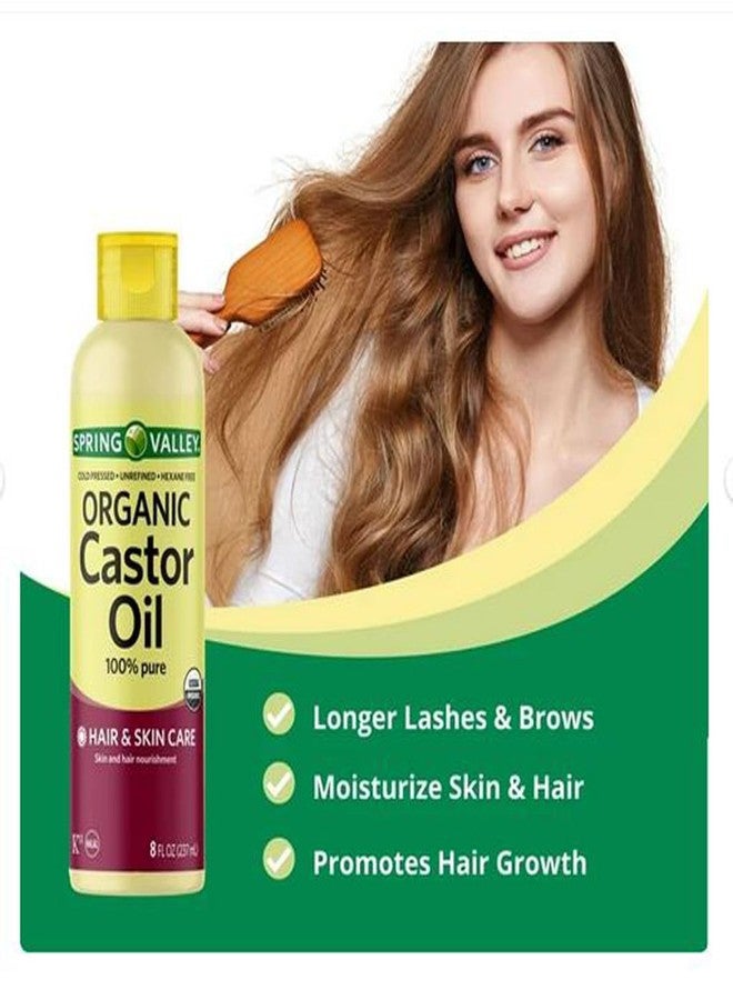 4 TOP CARE Cold-Pressed Castor Oil - Unrefined & Hexane-Free, Organic - For Hair and Skin - 8 fl oz - Image 3