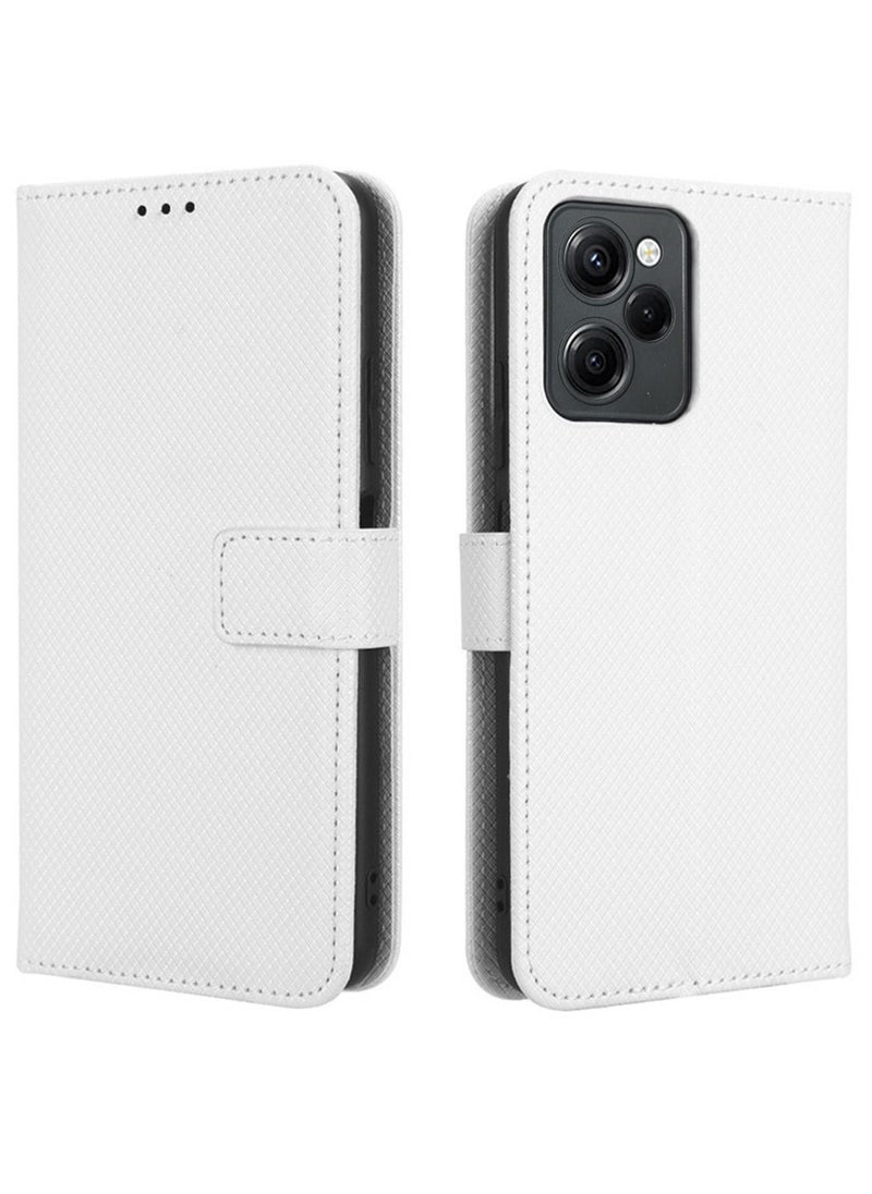 Generic Xiaomi Poco X5 Pro/ Redmi Note 12 Pro 5G Phone Case Cover 6.67" Screen Premium PU Leather Back Cover Business Design Full Protecor Accseeories for Xiaomi Poco X5 Pro 5G (white)  - Image 4