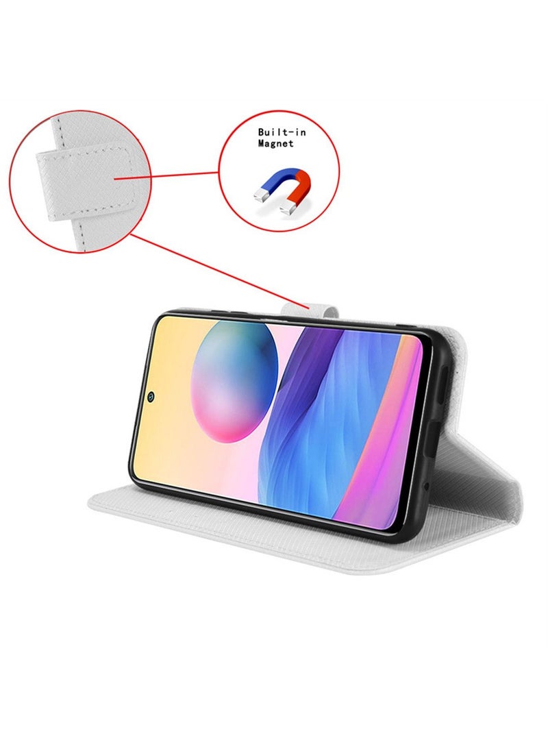 Generic Xiaomi Poco X5 Pro/ Redmi Note 12 Pro 5G Phone Case Cover 6.67" Screen Premium PU Leather Back Cover Business Design Full Protecor Accseeories for Xiaomi Poco X5 Pro 5G (white)  - Image 2