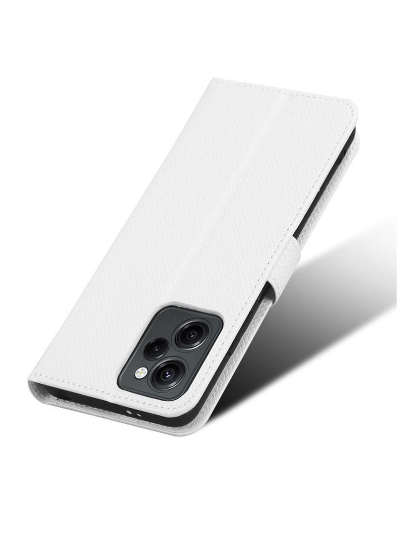 Generic Xiaomi Poco X5 Pro/ Redmi Note 12 Pro 5G Phone Case Cover 6.67" Screen Premium PU Leather Back Cover Business Design Full Protecor Accseeories for Xiaomi Poco X5 Pro 5G (white)  - Image 5